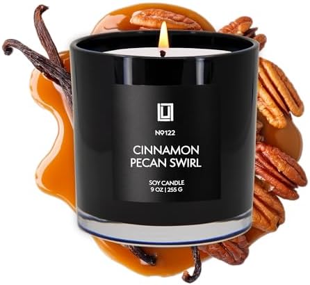 Lulu Candles | Cinnamon Pecan Swirl | Luxury Scented Soy Jar Candle | Hand Poured in The USA | Highly Scented & Long Lasting (9 Oz.)