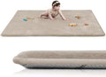 Huloo Sleep Baby Play Mat for Floor,Extra Large 71"×79" Playpen Mat for Toddler,Infant,Kids,1.3" Thick Non-Slip Nursery Rug,Water Repellent Soft Padded Activity Mats for Tummy Time, Crawling,Playroom(Beige)