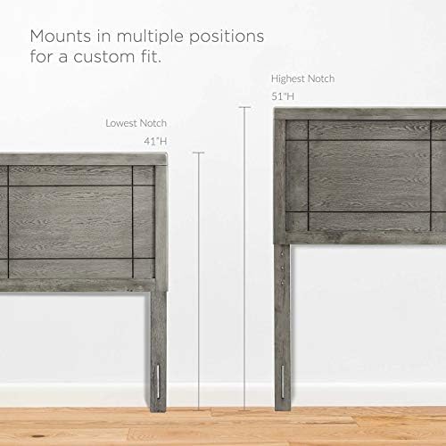 Modway MOD-6221-GRY Archie Full Wood Headboard, Gray