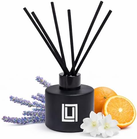Lulu Candles | Reed Diffuser Set | Bali Blue | 6 Reed Sticks | Scent Diffuser for Bedroom Bathroom Living Room & Office (4.2 FL Oz.)