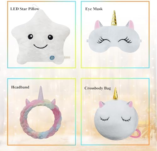 Decorative Throw Pillows for Bed Living Room Home Decor Sofa Chair Christmas New Year Birthday, Cute Soft Hugging Glow Star Pillow Plush Cushion Cover, White Throw Pillow Set
