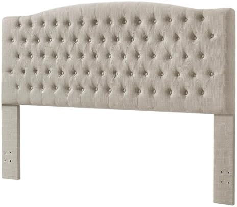 24KF Upholstered Tufted Button Linen King Headboard,Comfortable Fashional California King Headboard,Linen