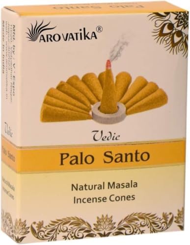 ARO VATIKA Vedic Palo Santo Natural Incense Cones Pack of 120, 12 Premium Boxes Non-Toxic Dhoop Cones for Meditation, Yoga, Spiritual Healing, Relaxation & Home Fragrance, Burn Time- 25 Mins