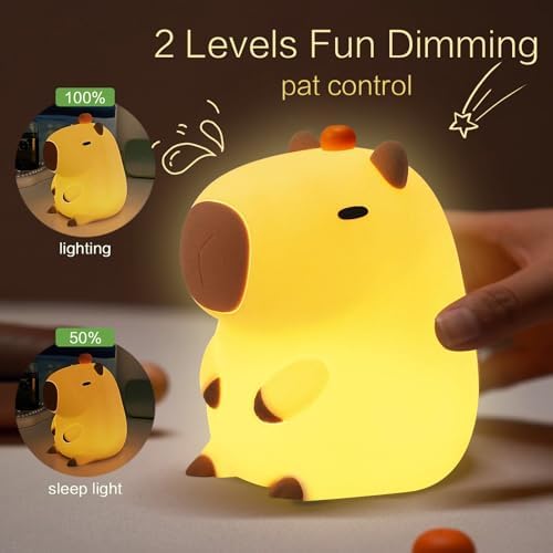 YR YRHH-PET Orange Capybara Cute Night Light, LED Squishy Novelty Lamp