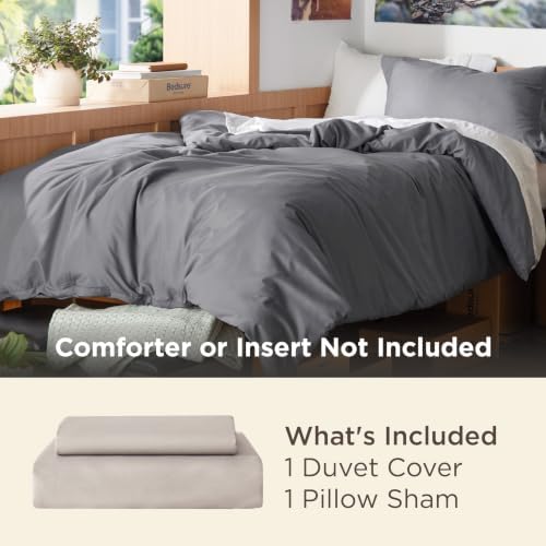 Bedsure Twin/Twin XL Duvet Cover, Double Brushed Bedding Set, Dark Grey