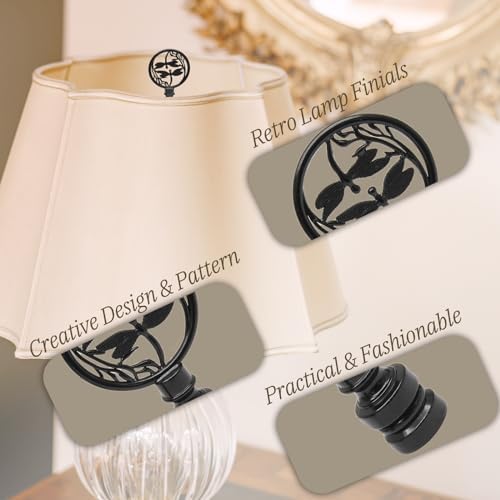Biaungdo Double Dragonflies Lamp Finial, Black, 2 Pack