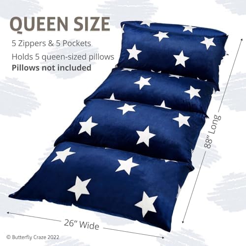 Butterfly Craze Floor Pillow Cover Plush Folding Lounger Bed Cushion Case