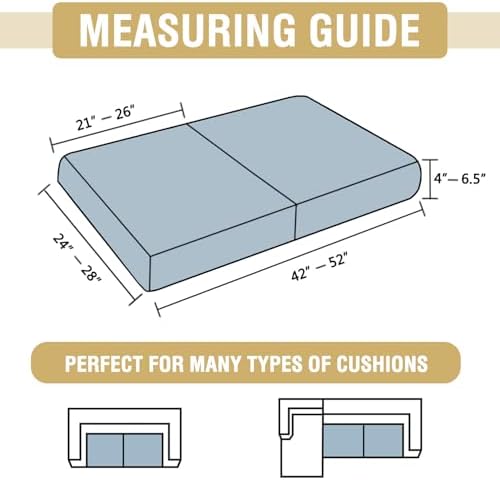 H.VERSAILTEX Stretch Mixed-Color Chenille Couch Cover Furniture Protector Seat Cushion Sofa Cover Non-Slip Couch Covers for Sofa Pets with Elastic Bottom (2 Piece Loveseat Cushion Covers, Dove)