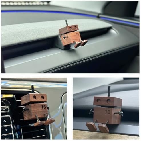 Car Air Fresheners Cute Shaking Wooden Man Figurine Diffuser For Car Dashboard Reusable Air Freshener Gifts Car Vent Clip Car Odor Eliminator Fun Car Accessories Gift