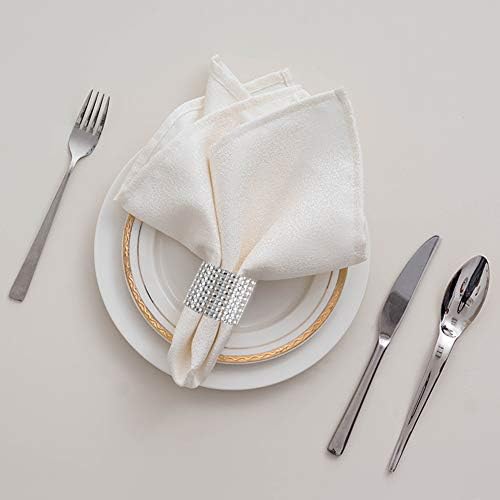 Accmor 150pcs Napkin Rings, Silver Napkin Rings Buckles