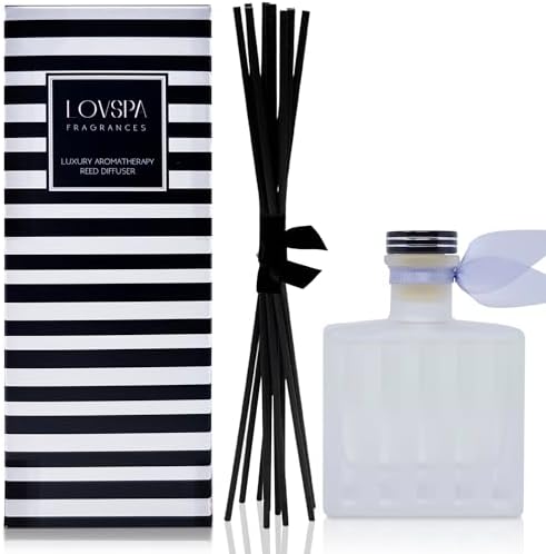 Reed Diffuser Set, French Lavender Scented Oil Diffuser with Sticks, Home Fragrance Accessories for Bathroom Shelf Decor, Aroma Diffusers for Home or Office Desk, USA Made