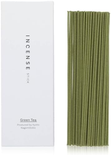 なごみ工房 Kyoto Green Tea Incense Sticks - Japanese Temple Aroma, Ideal for Relaxation & Meditation, Approx. 60 Sticks (0.044 Pounds) - Premium Quality Incense for Spiritual & Home Use Nagomikobo