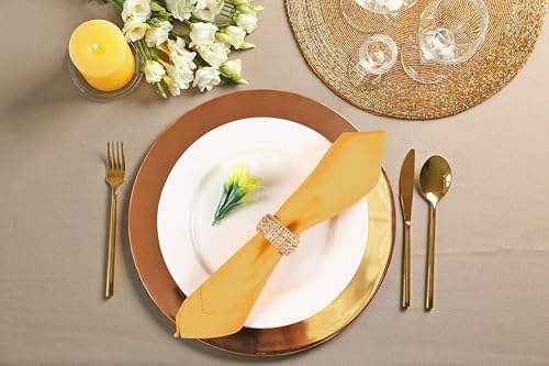 Ramanta Home Set of 12 Cloth Napkins 20x20 Inches, Mustard