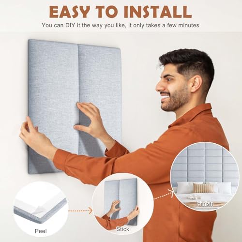 IFNOW Wall Mounted Headboard, Peel and Stick Panels, Lvory White, Queen