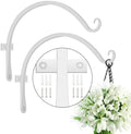 FEED GARDEN Heavy Duty Plant Hooks - 2 Pack 12 Inch Wall Mounted Hanging Brackets, 57lb Capacity Steel Plant Hangers for Bird Feeders, Baskets, Wind Chimes Outdoor Indoor- White