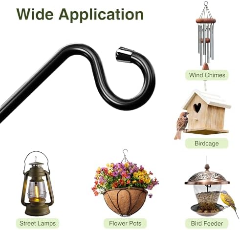 2 Pack 17Inch Deck Hook, Deck Bird Feeder Hanger for Railing 15lbs Capacity