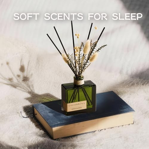 COCORRÍNA Dried Flowers Reed Diffuser, White Flower Scent 6.76 fl oz