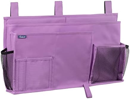 Surblue Caddy Hanging Organizer Bedside Storage Bag for Bunk and Hospital Beds, Purple, L