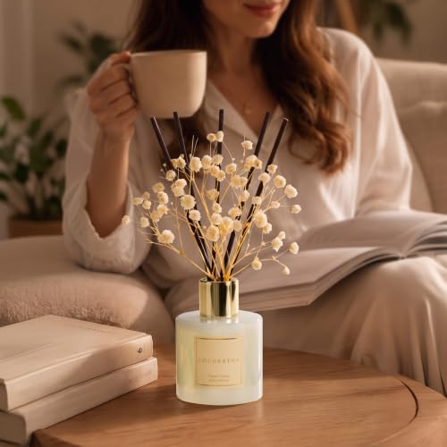 COCORRÍNA Reed Diffuser - Clean Linen 3.38 fl oz Reed Diffuser for Bedroom Bathroom Home Décor