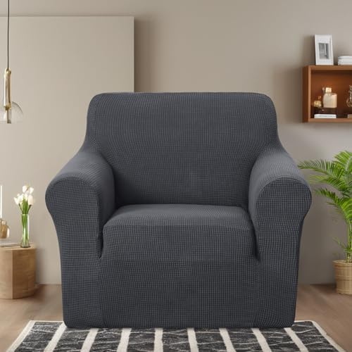 U-NICE HOME Stretch Recliner Chair Cover Armchair Slipcover, Dark Grey