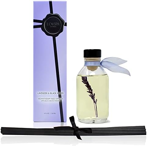 Reed Diffuser Set - Lavender & Black Amber Scented Diffuser with Sticks