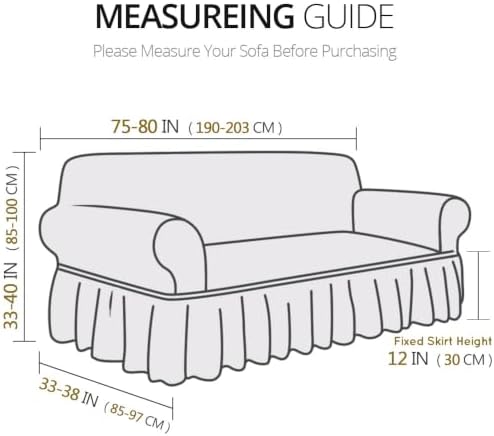 NICEEC White Couch Covers for Sofa Cover Universal Slipcovers with Skirt
