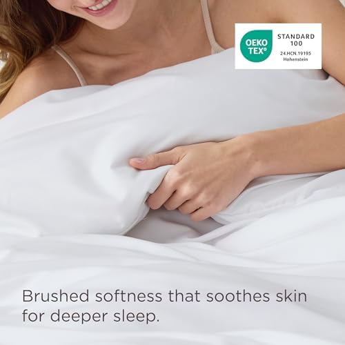 Bedsure Duvet Cover Full Size, 1Pc Soft Double Brushed Bedding, White