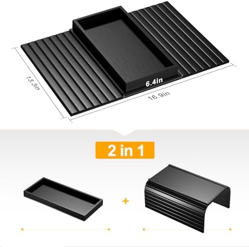 Bestjing 2 in 1 Bamboo Sofa Armrest Tray Table for Couch
