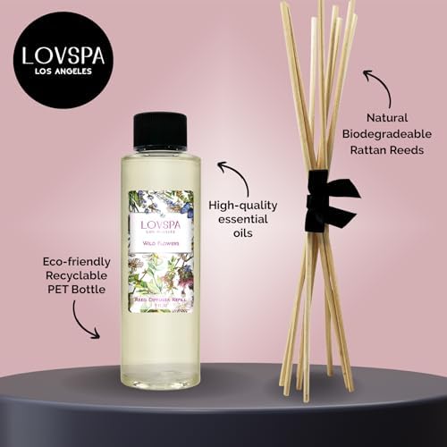 Wild Flowers Diffuser Oil - Luxury Essential Oils for Diffuser Refill & Air Freshener Room Spray - Long-Lasting & Natural Home Fragrance, Scented Oil for Diffusers, USA Made, 4oz