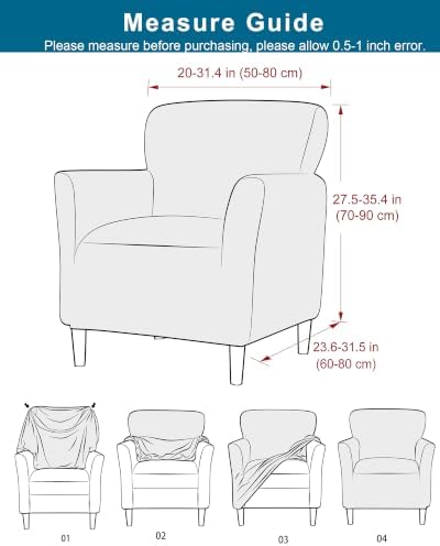 CRFATOP Accent Chair Cover,Stretch Armchair Slipcover for Living Room,Beige
