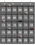 Loghot 30 Numbered Pockets Classroom Pocket Chart for Cell Phone Holder