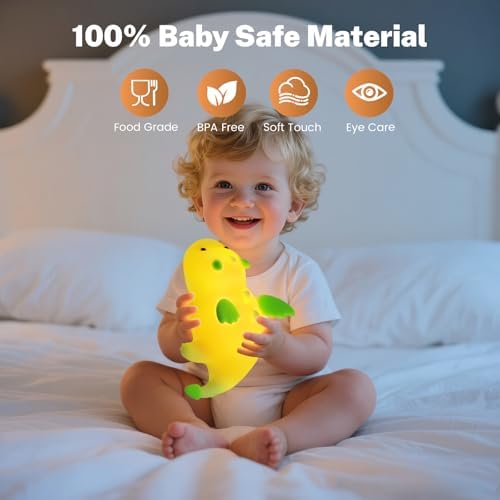 AVEKI Green Dragon Night Light, Cute Baby Lamp Gifts for Kids Boys Girls