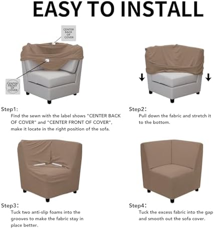Easy-Going Stretch Soft Sectional Corner Sofa Couch Slipcover Camel
