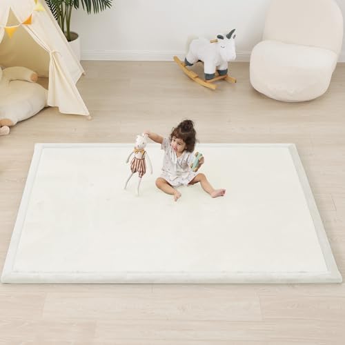 1.5" Thick Baby Play Mat for Floor,59x71 Padded Playpen Mat, Non-Slip
