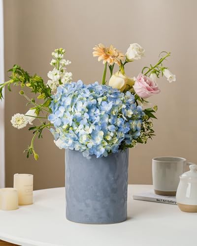 famiware Ceramic Utensil Holder, 7.2"+5.8", Set of 2, Blue