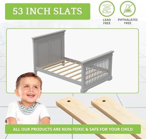 Replacement Bed Slats for Twin, Full, Queen & King Beds; Solid Wood Support