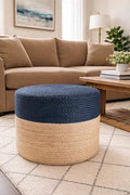 Pouf Ottoman 100% Jute Braided Pouffe (18"x18"x12")