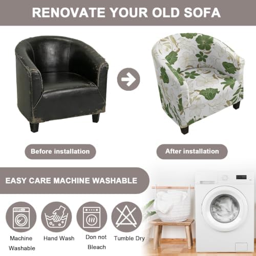 Eco-Ancheng Club Chair Slipcover Tub Chair Cover Stretch Armchair Covers