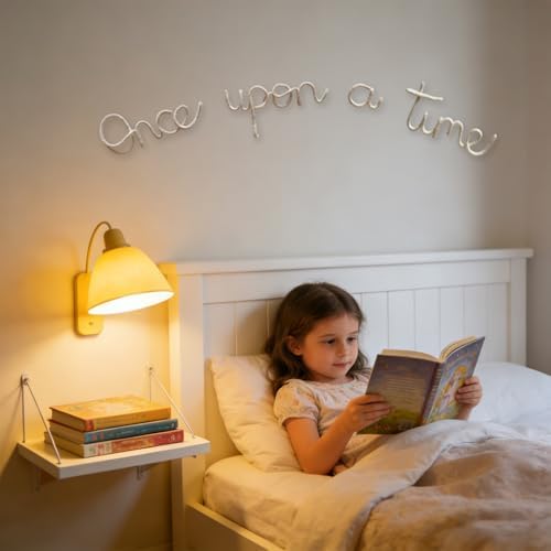 Once Upon A Time Sign Nursery Wall Decor Reading Knitted Wire Word Sign