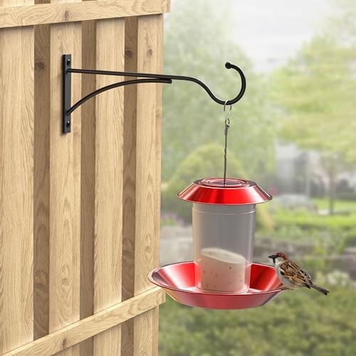 11 Inch 2 Pack Heavy-Duty Metal Plant Hanger Hooks, outdoor, Matte black