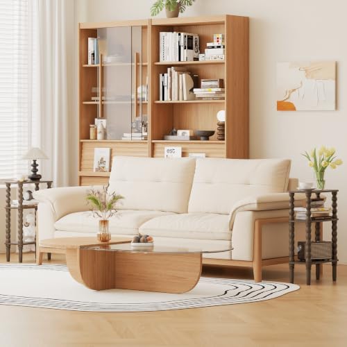 Veegle Narrow Side Table Small End Table for Small Spaces Walnut Brown