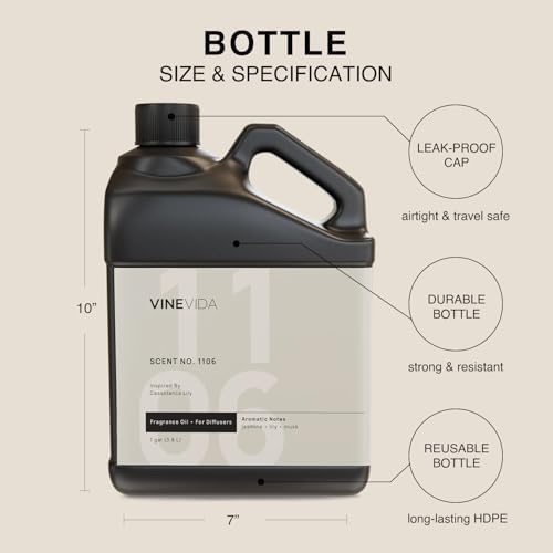 VINEVIDA [128 Fl Oz] Scent NO. 1106 Fragrance Oil for Cold Air Diffusers, Aromatic Notes of Casablanca Lily & Ocean Air Essential Oils for Diffuser Oil Refill & Air Freshener Room Spray