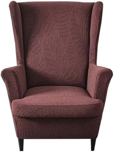 HZDHCLH Waterproof Wingback Chair Slipcovers 2 Piece,Stretch Spandex Wing Chair Covers for Living Room,Washalbe Armchair Sofa Slipovers