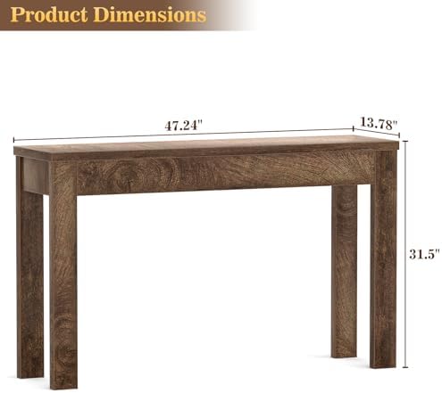 Armocity Console Table for Entryway, 47" Farmhouse Sofa Tables Narrow Long