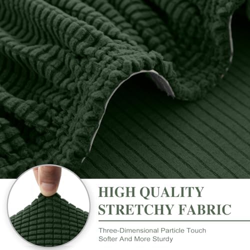 LA MEACK Couch Cushion Covers Seat Cushion Cover Stretch Couch Cover Separate Sectional Sofa Slipcovers Furniture Protector(3 Pieces for Seat or Sofa Backrest, Green)