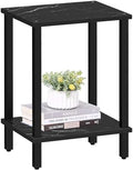 TUTOTAK End Table, Side Table, Nightstand, 2-Tier Storage Shelf