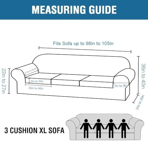 H.VERSAILTEX Modern Velvet Plush 4 Piece High Stretch Sofa Slipcover Furniture Protector Form Fit Velvet Extra Large Sofa Cover for 3 Cushion Couch Width Up to 105 Inch (XL Sofa, Butter Cream)