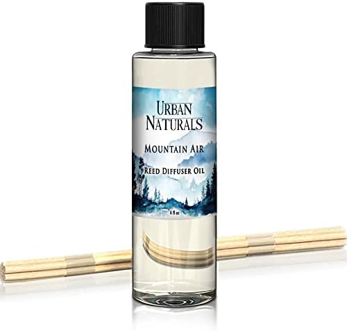 Urban Naturals Mountain Air Scented Oil Reed Diffuser Refill | Includes a Free Set of Reed Sticks! Fresh Herbs, Birch, Pear, Sage & Amber Fragrance Notes | 4 oz.