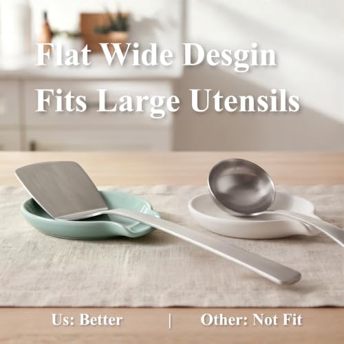 LarqeeWare Ceramic Spoon Rest for Stove Top, Modern Kitchen Counter Holder