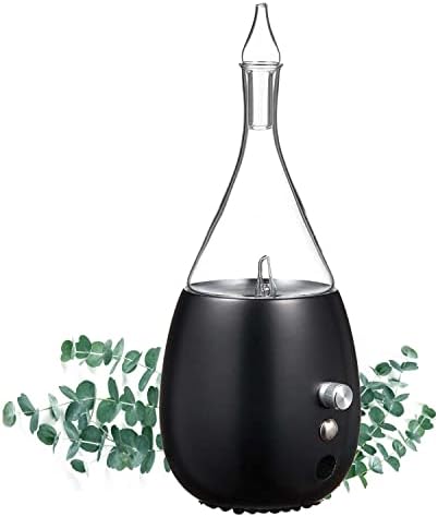 Raindrop 2.0 Aromatherapy Diffuser for Essential Oil, Waterless Glass Nebulizer w/Auto-Off Switch, BPA Free - Black